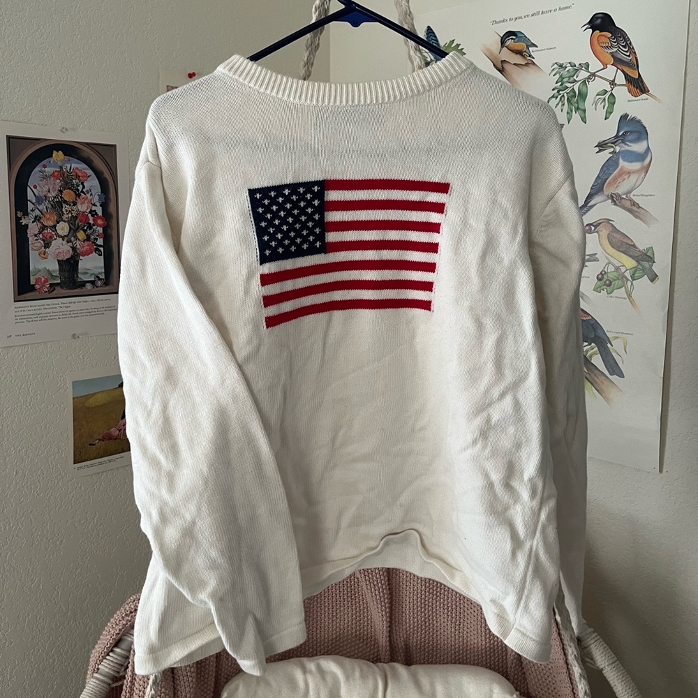 Americana white womans sweater
